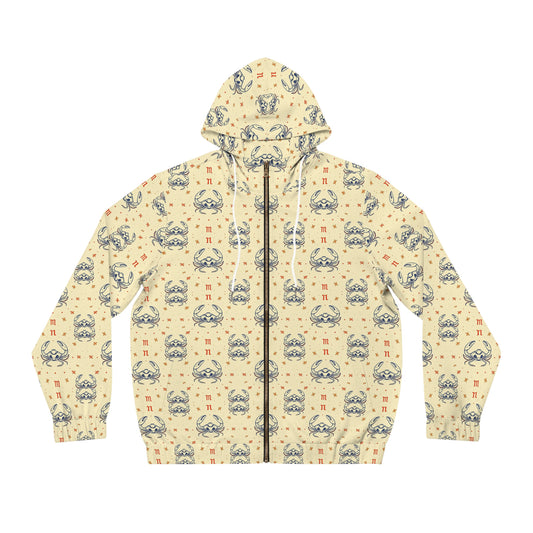 Full-Zip Hoodie (AOP), Cancer, Zodiac v4, Pattern