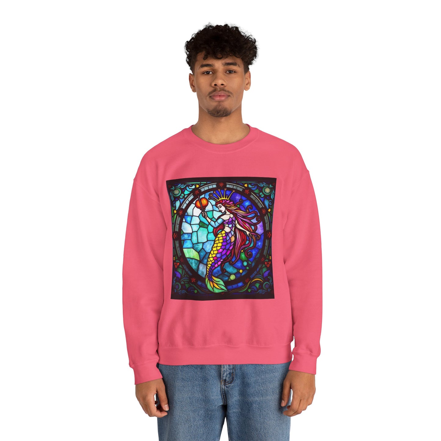 Unisex Heavy Blend™ Crewneck Sweatshirt, Glass, Aquarius Zodiac Design