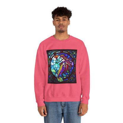 Unisex Heavy Blend™ Crewneck Sweatshirt, Glass, Aquarius Zodiac Design