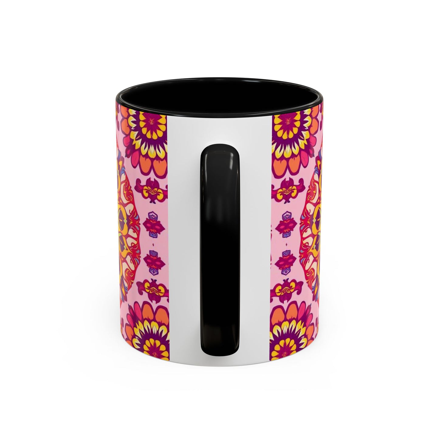 Accent Coffee Mug, Capricorn, Zodiac v3, Flower Pattern, (11, 15oz)