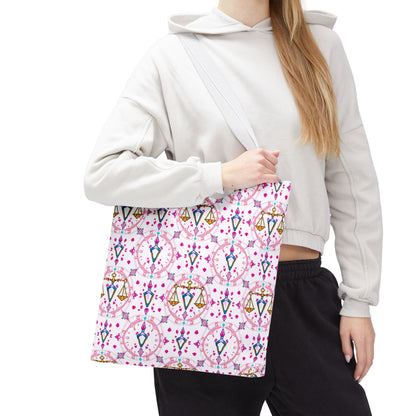 Tote Bag (AOP), Libra, Zodiac, Jewel Pattern