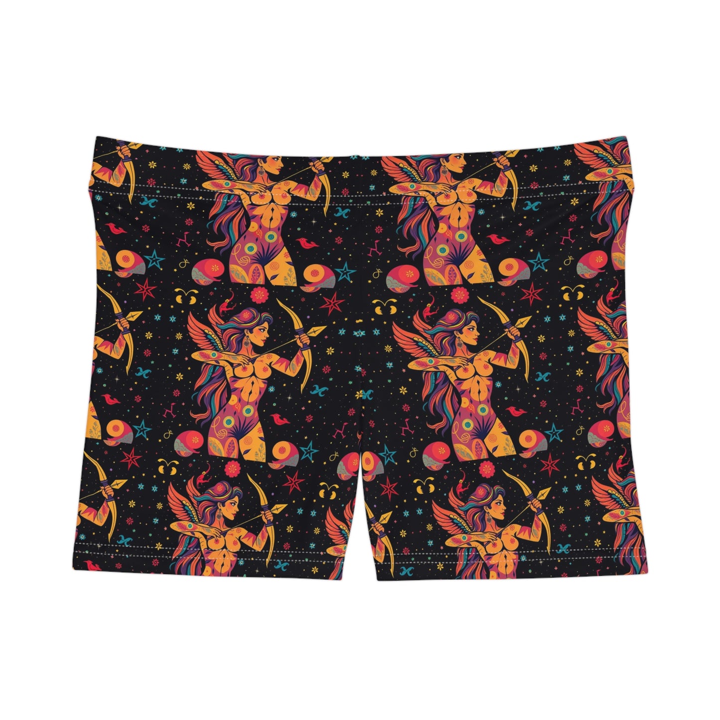 Women's Shorts, (AOP), Sagittarius, Zodiac v2, Sexy Pattern