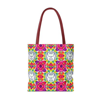 Tote Bag, (AOP), Pisces, Zodiac v4, Flower Pattern