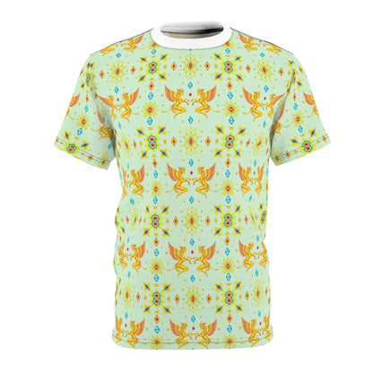 Unisex Cut & Sew T-Shirt, (AOP), Gemini, Zodiac v1, Jewels Pattern