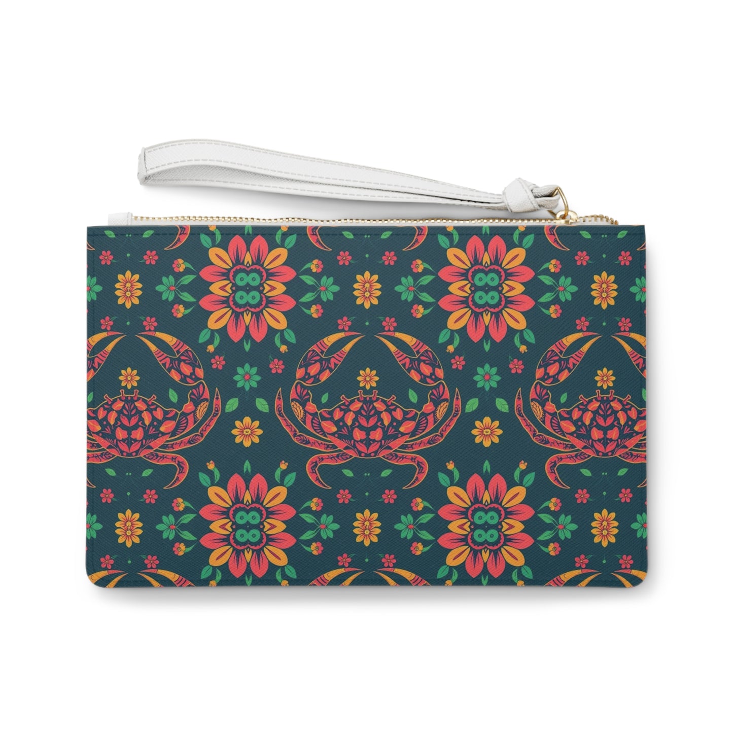 Clutch Bag, Cancer, Zodiac v1, Flower Pattern