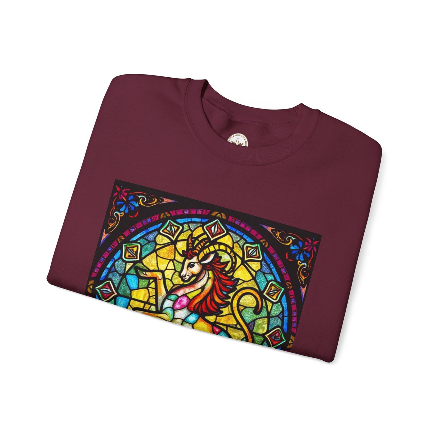 Unisex Heavy Blend™ Crewneck Sweatshirt, Glass, Capricorn Zodiac Design