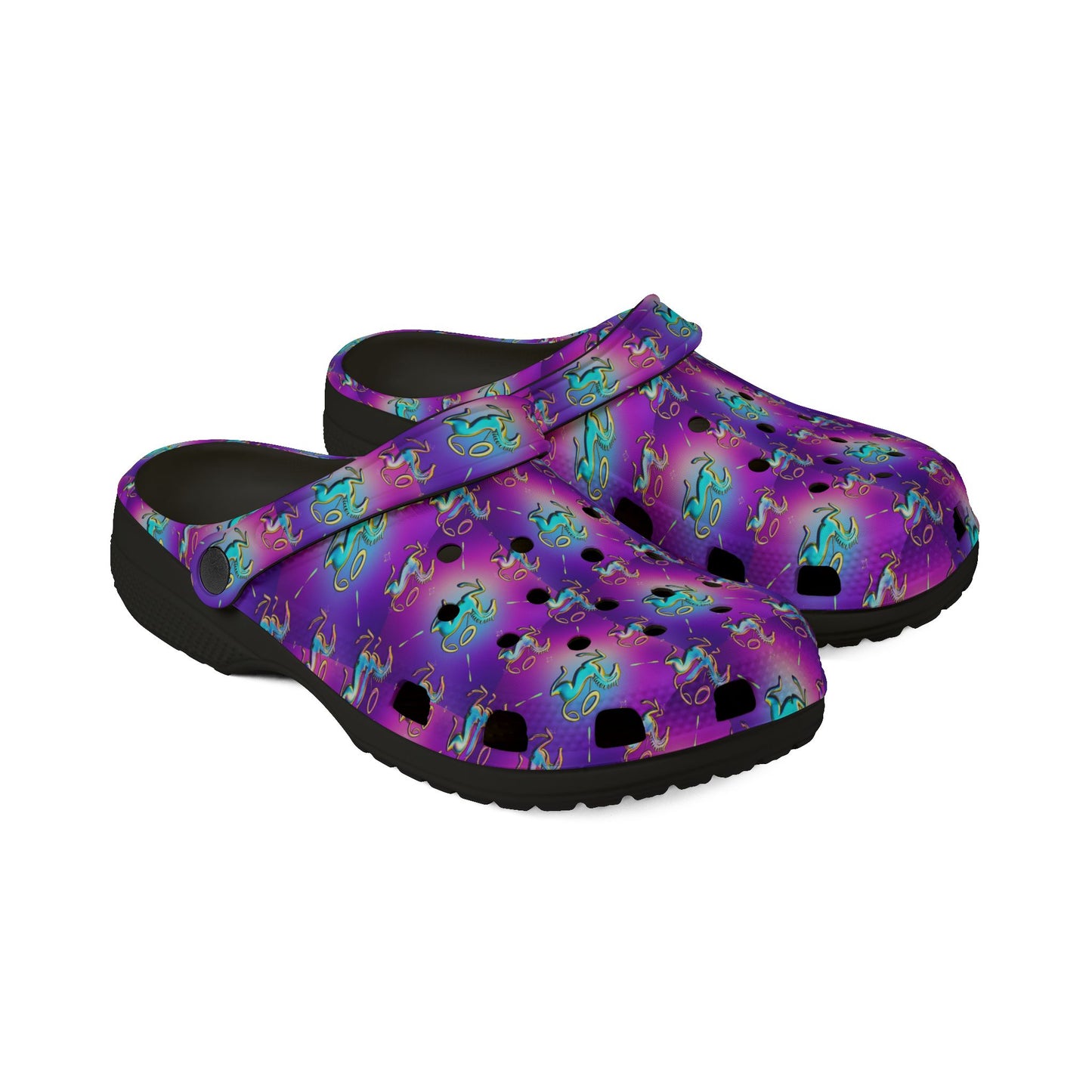 EVA Foam Rubber Shoes, (AOP), Aquarius, Zodiac v4, Pattern