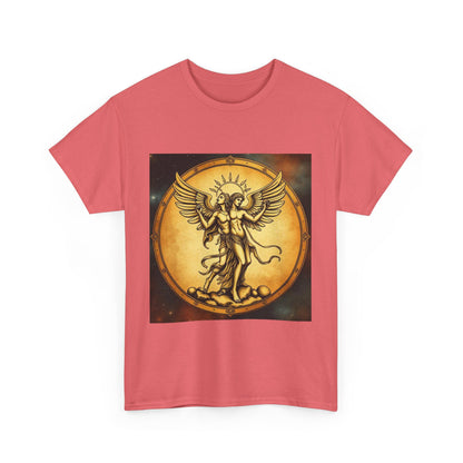 Unisex Heavy Cotton T-Shirt, Twin Angel v1, Gemini Zodiac Design
