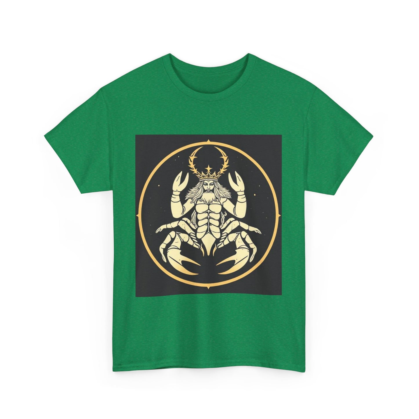 Unisex Heavy Cotton T-Shirt, Scorpio King, Print Art, Zodiac Design