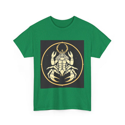 Unisex Heavy Cotton T-Shirt, Scorpio King, Print Art, Zodiac Design