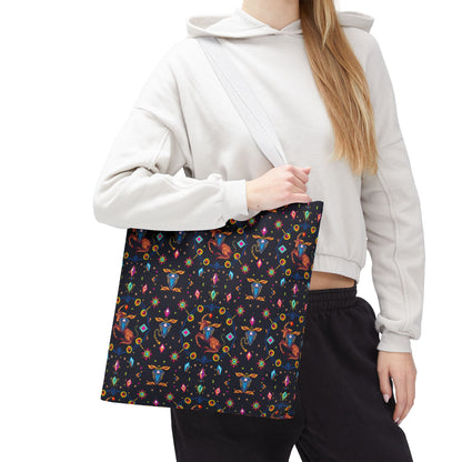 Tote Bag (AOP), Capricorn, Zodiac v1, Jewel Pattern
