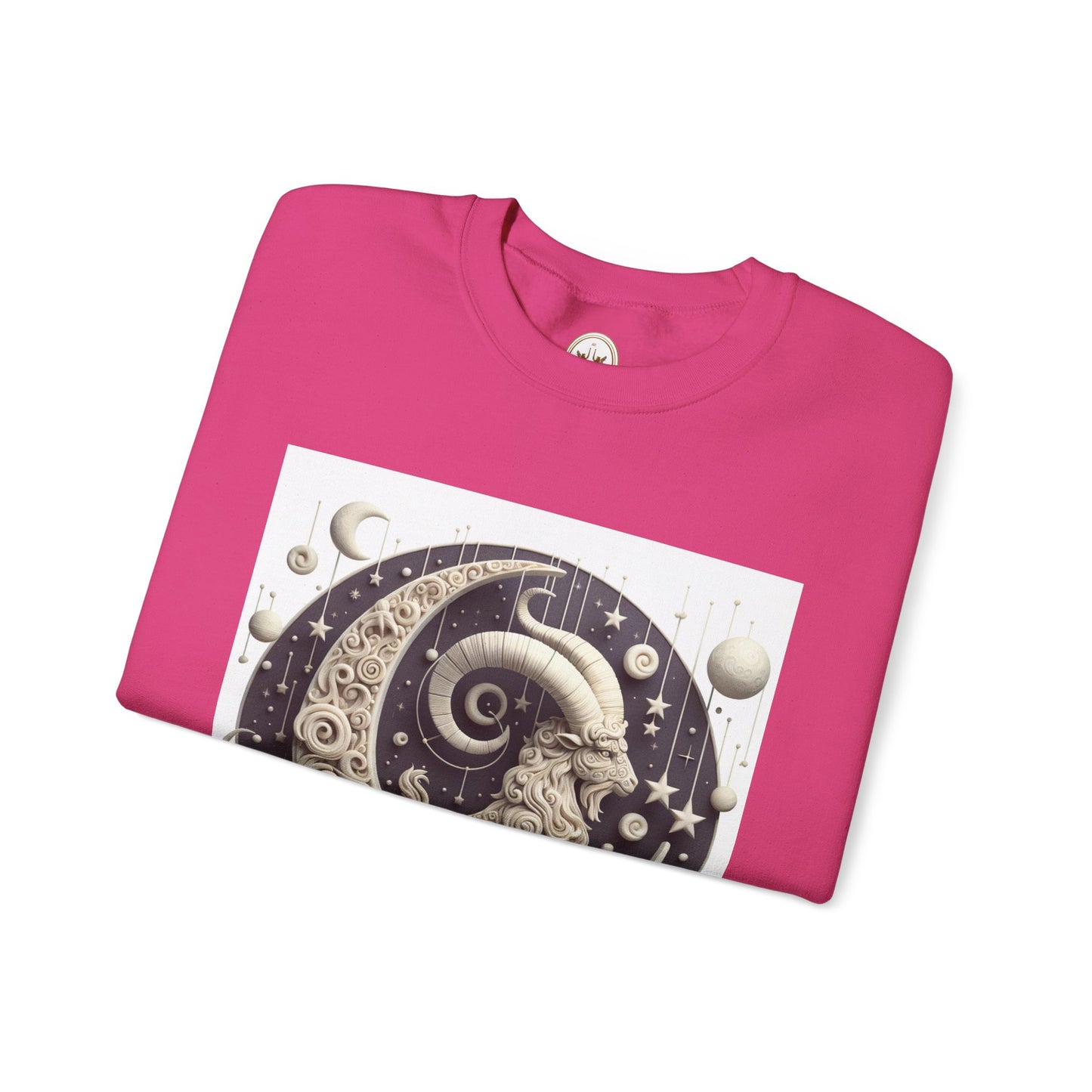 Unisex Heavy Blend™ Crewneck Sweatshirt, Stone Moon, Capricorn Zodiac Design