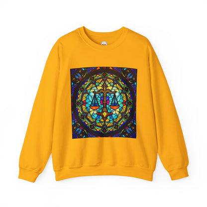 Unisex Heavy Blend™ Crewneck Sweatshirt, Glass, Libra Zodiac Design