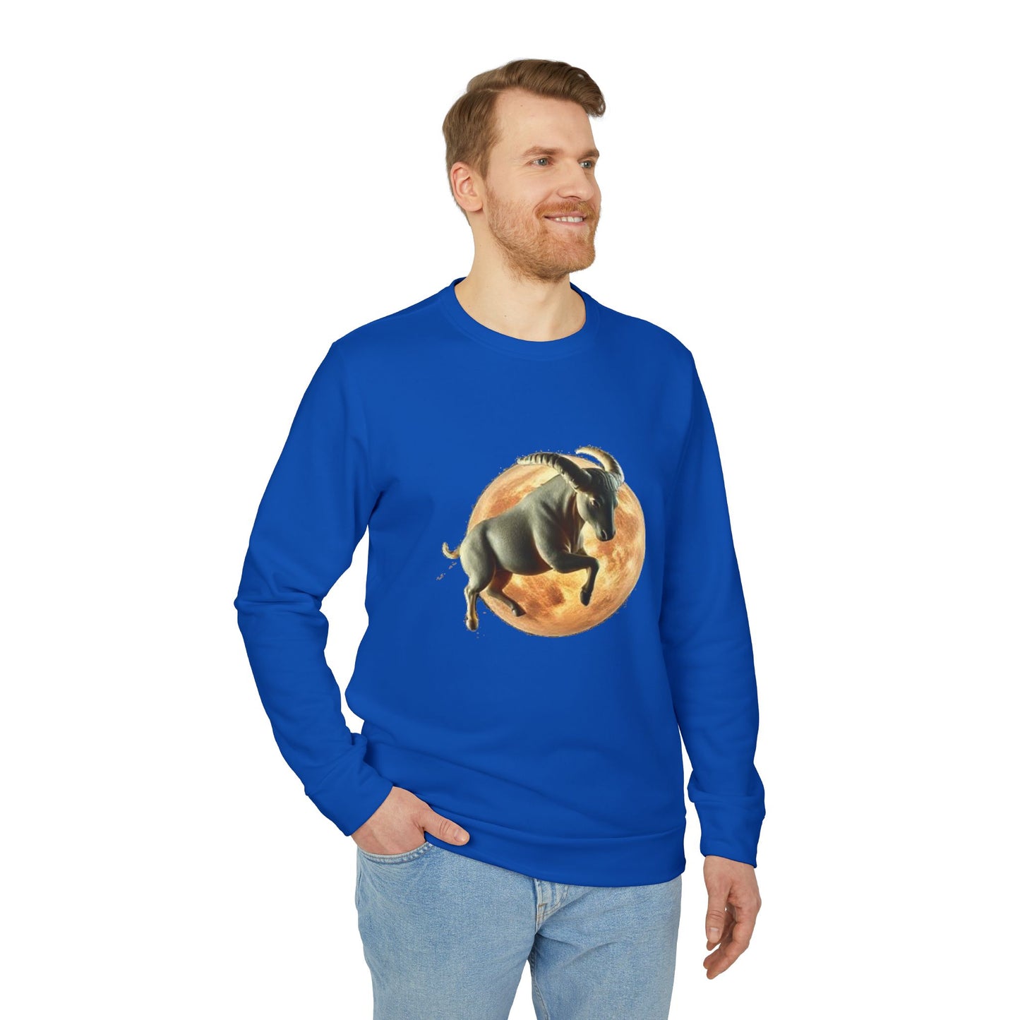 Adidas, Unisex Fleece Crewneck Sweatshirt, Taurus, Planet Animal, Zodiac