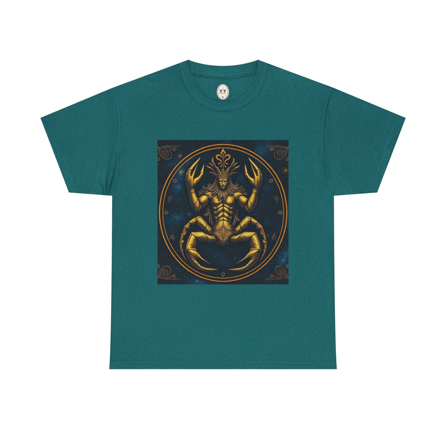 Unisex Heavy Cotton T-Shirt, Scorpion King, Cancer Zodiac Design
