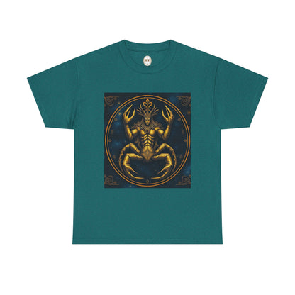 Unisex Heavy Cotton T-Shirt, Scorpion King, Cancer Zodiac Design