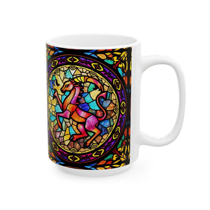 Ceramic Mug, (11oz, 15oz), Ceramic Coffee Mug, AOP, Glass Design v1, Aries Zodiac