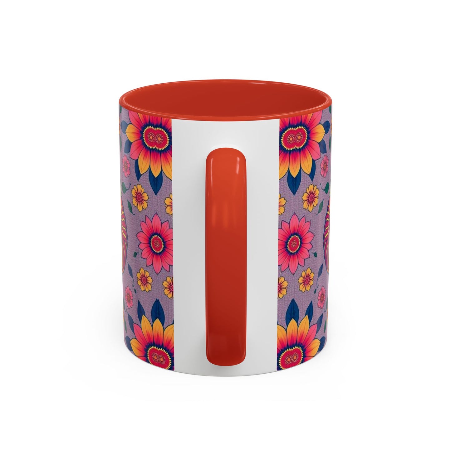 Accent Coffee Mug, Pisces, Zodiac v2, Flower Pattern, (11, 15oz)