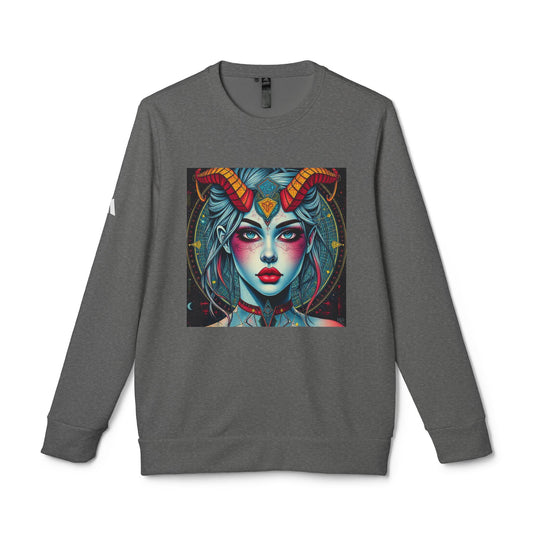 Adidas, Unisex Fleece Crewneck Sweatshirt, Capricorn, Pop Art, Zodiac
