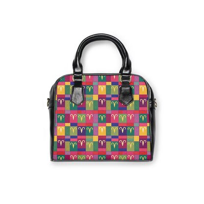 Shoulder Handbag, Aries, Zodiac v1, Shapes Pattern