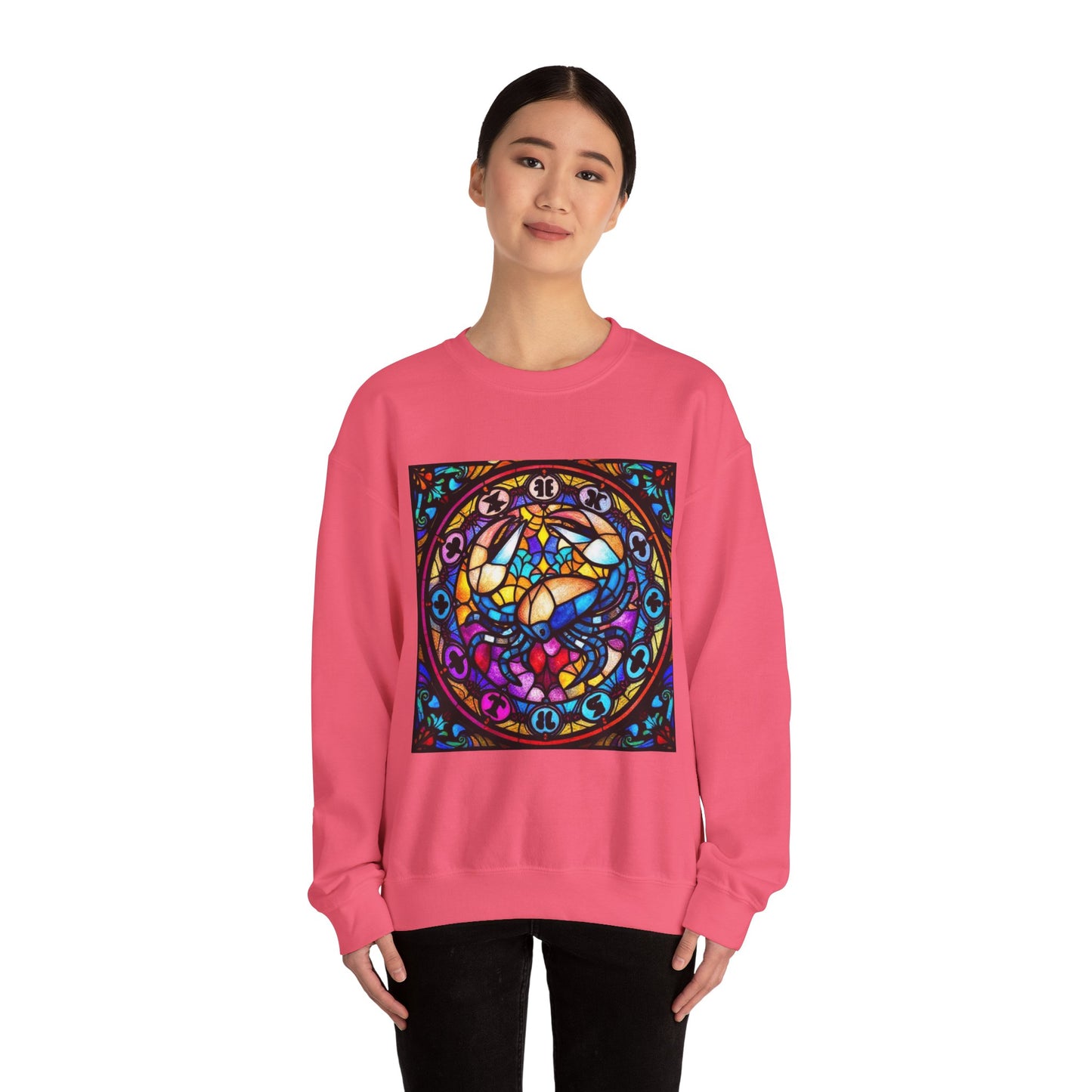 Unisex Heavy Blend™ Crewneck Sweatshirt, Glass, Cancer Zodiac Design