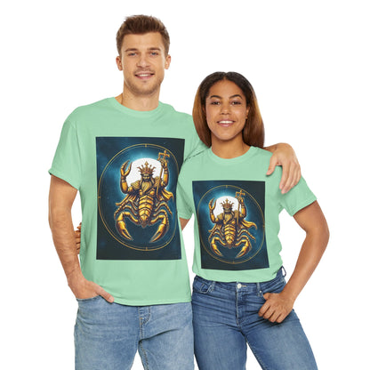 Unisex Heavy Cotton T-Shirt, Moon v1, Scorpio Zodiac Design