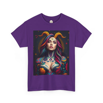 Unisex Heavy Cotton T-Shirt, Capricorn, Zodiac, Sexy Art