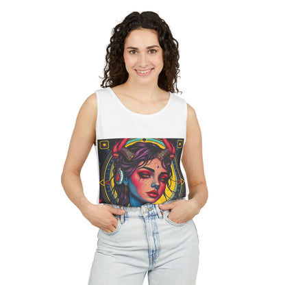 Unisex Garment-Dyed, Tank Top, Scorpio Design, Pop Art, 100% US cotton