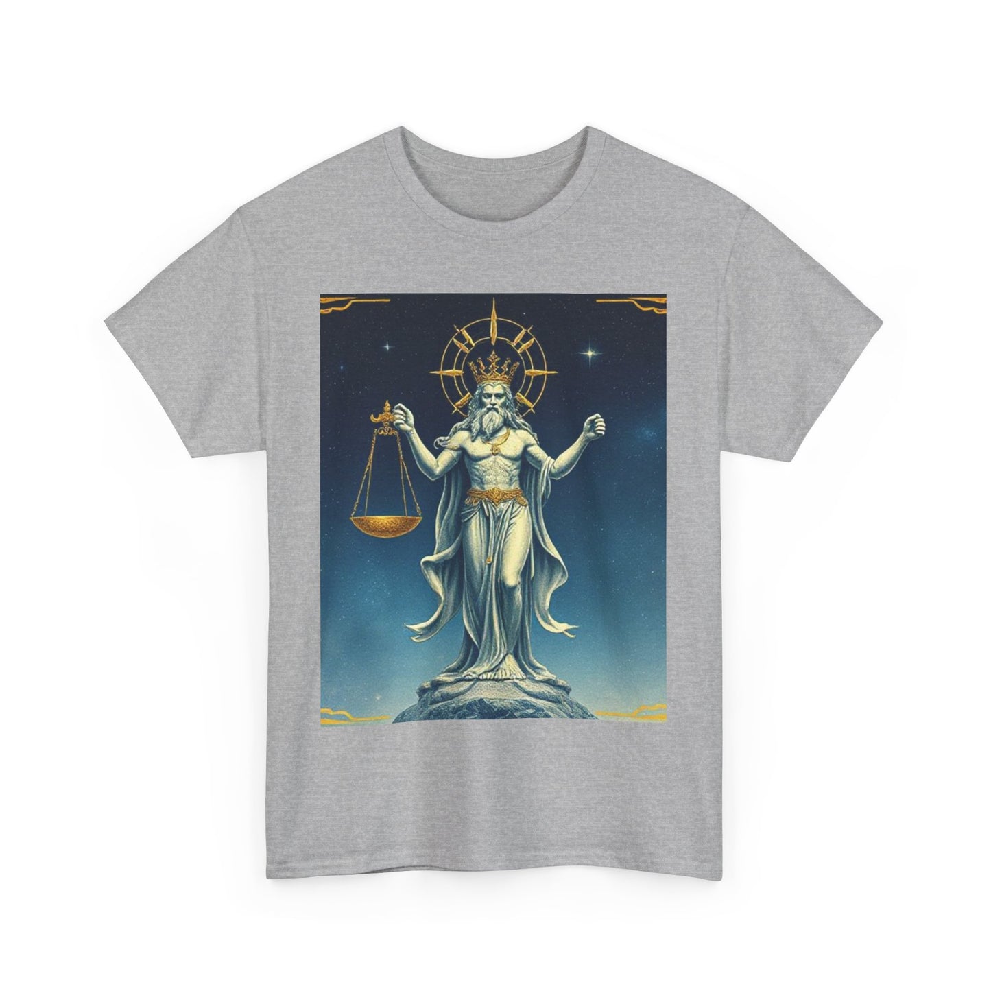 Unisex Heavy Cotton T-Shirt Space v2, Libra God, Zodiac Design