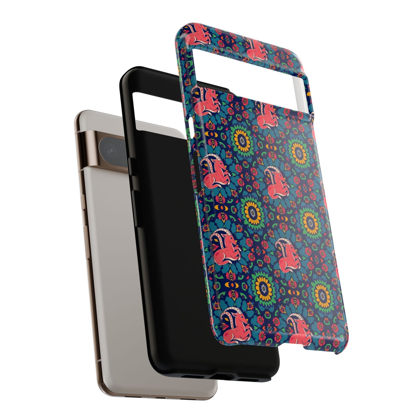 Tough Cases, Capricorn, Zodiac v1, Flower Pattern