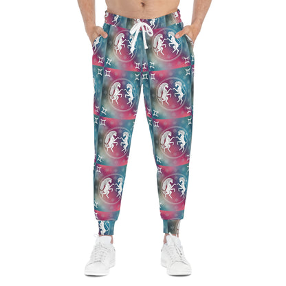 Athletic Joggers, Zodiac Design, Pattern v1, Gemini, AOP