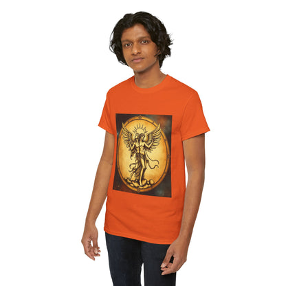 Unisex Heavy Cotton T-Shirt, Angel Twin, Gemini Zodiac Design
