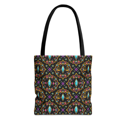 Tote Bag (AOP), Libra, Zodiac v1, Jewel Pattern