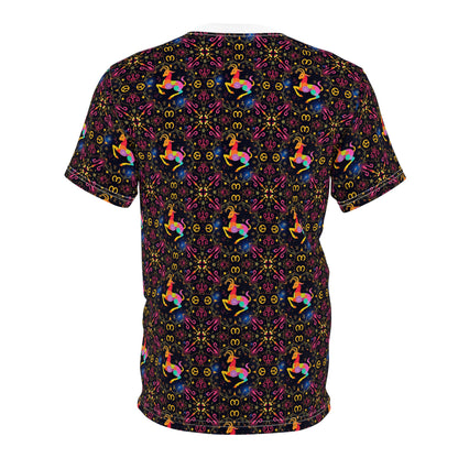 Unisex Cut & Sew T-Shirt, AOP, Capricorn, Zodiac v1, Pattern
