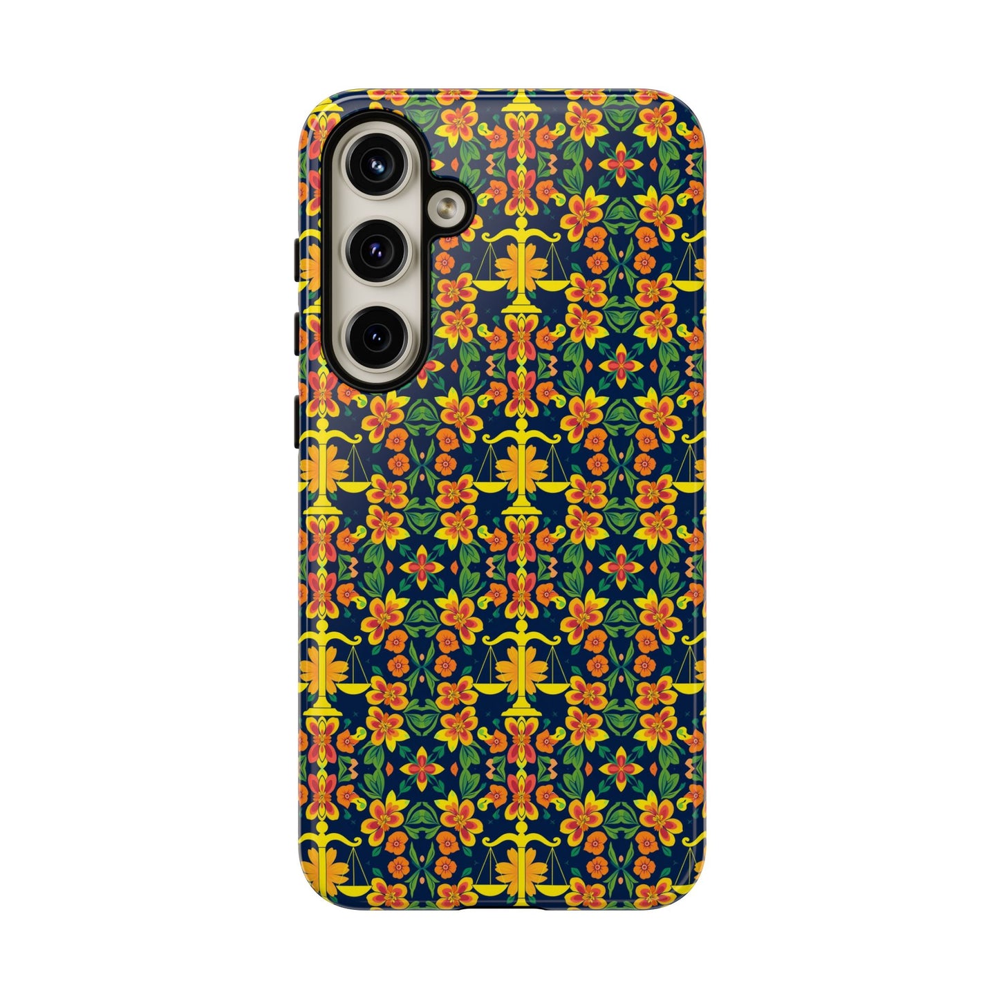 Tough Cases, Libra, Zodiac v3, Flower Pattern