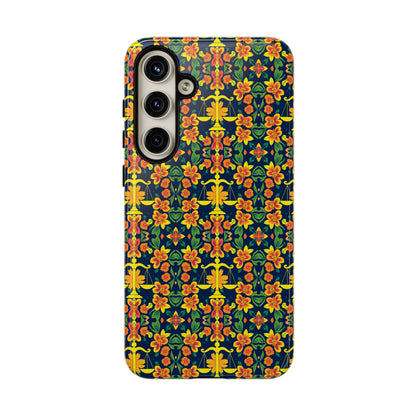 Tough Cases, Libra, Zodiac v3, Flower Pattern