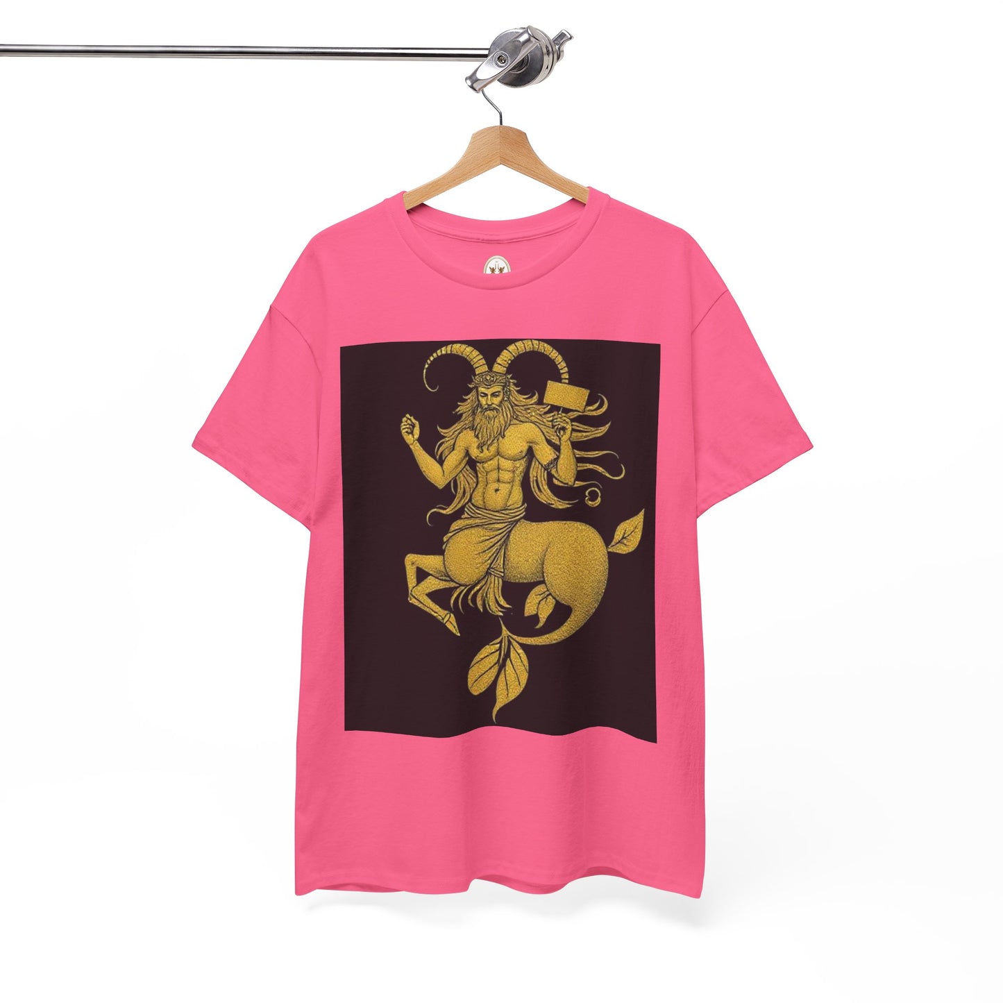 Unisex Heavy Cotton T-Shirt, Capricorn God, Zodiac Design