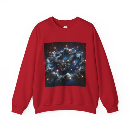 Unisex Heavy Blend™ Crewneck Sweatshirt, Space Bullhead, Taurus Zodiac Design