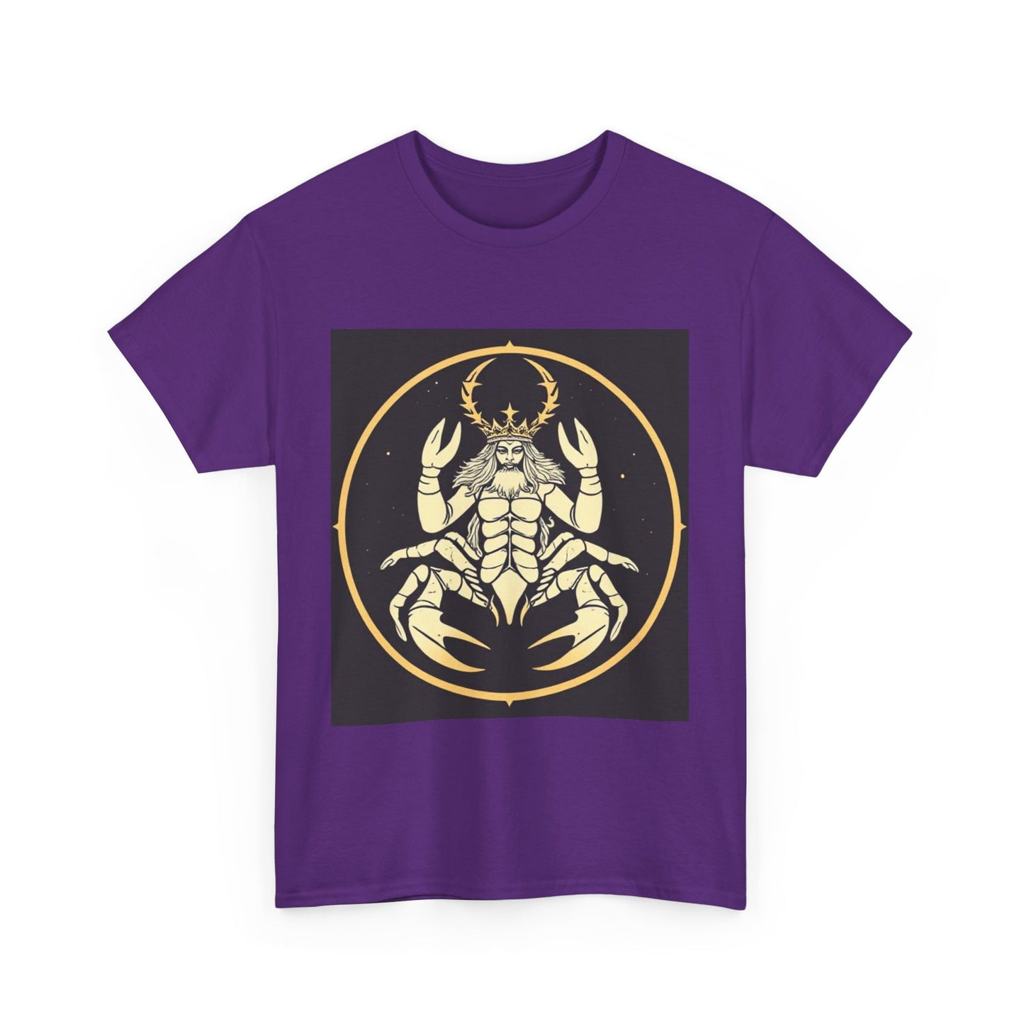 Unisex Heavy Cotton T-Shirt, Scorpio King, Print Art, Zodiac Design