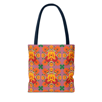 Tote Bag (AOP), Aries, Zodiac v1, Flower Pattern
