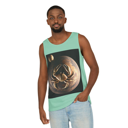 Unisex Garment-Dyed, Tank Top, Cancer Design, Planet Crab v1, 100% US cotton