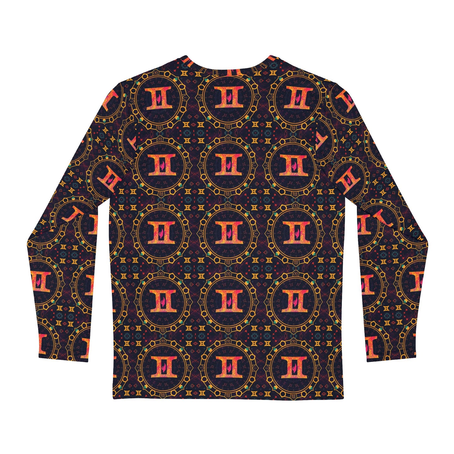 Men's Long Sleeve Shirt, (AOP), Gemini, Zodiac, Pattern