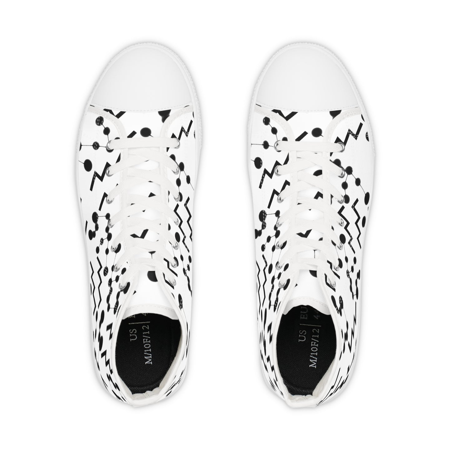 Men's High Top Sneakers, Breathable polyester canvas, Aquarius Zodiac Design
