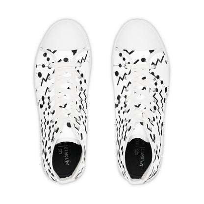 Men's High Top Sneakers, Breathable polyester canvas, Aquarius Zodiac Design