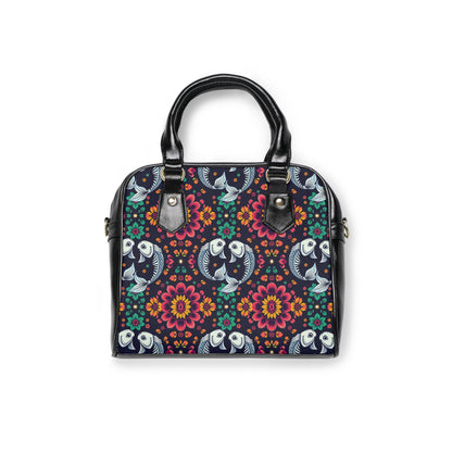 Shoulder Handbag, Pisces, Zodiac, Flower Pattern