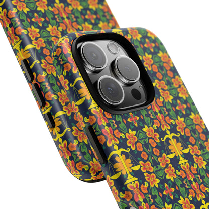 Tough Cases, Libra, Zodiac v3, Flower Pattern