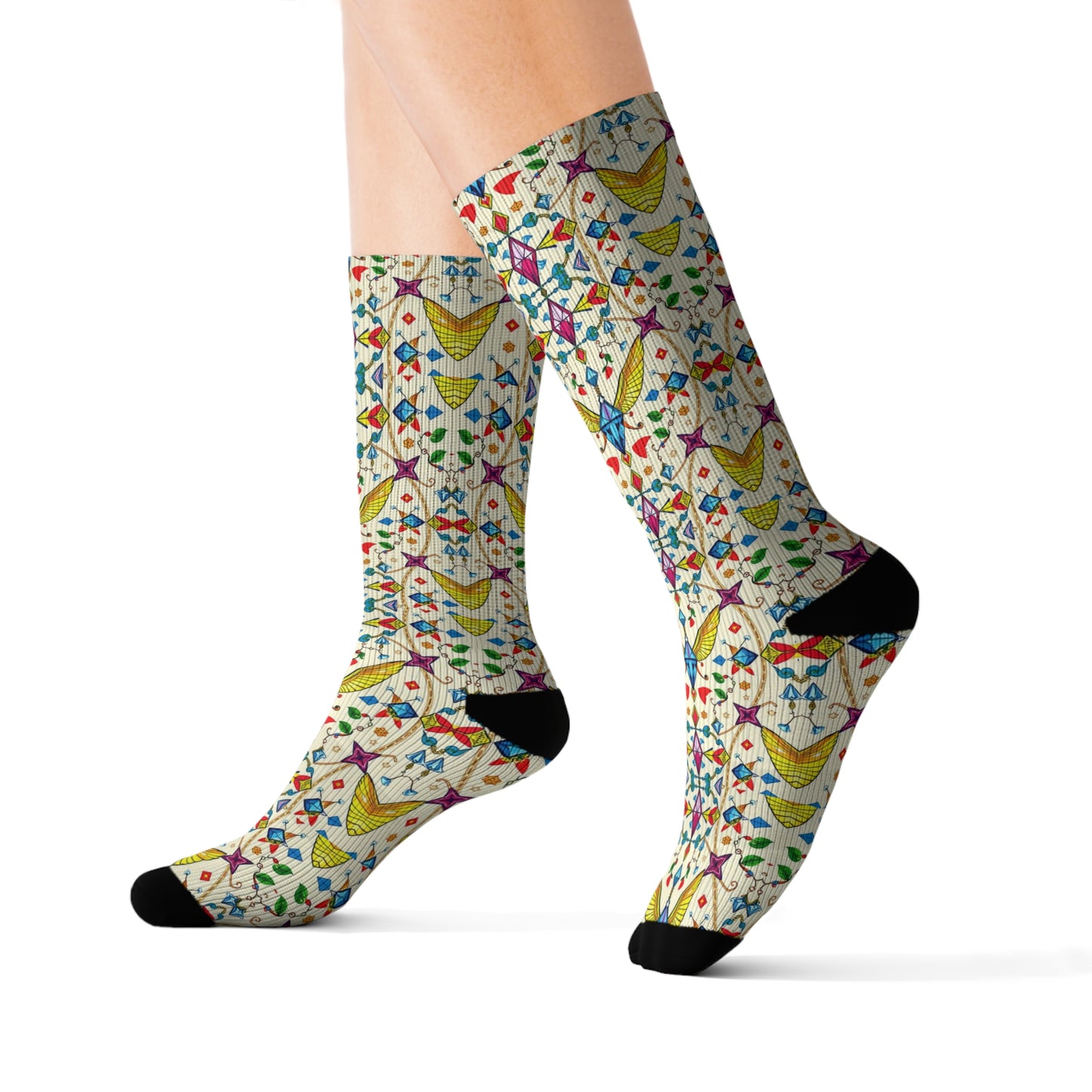 Sublimation Socks, Sagittarius, Zodiac, Jewel Pattern