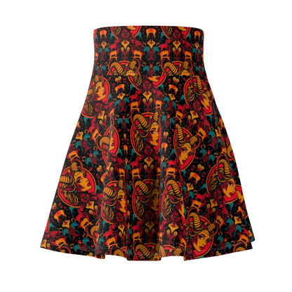 Women's Skater Skirt, (AOP), Taurus, Zodiac v3, Sexy Pattern