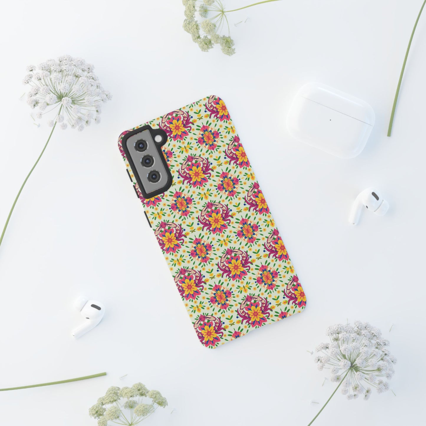 Tough Cases, Cancer, Zodiac v3, Flower Pattern