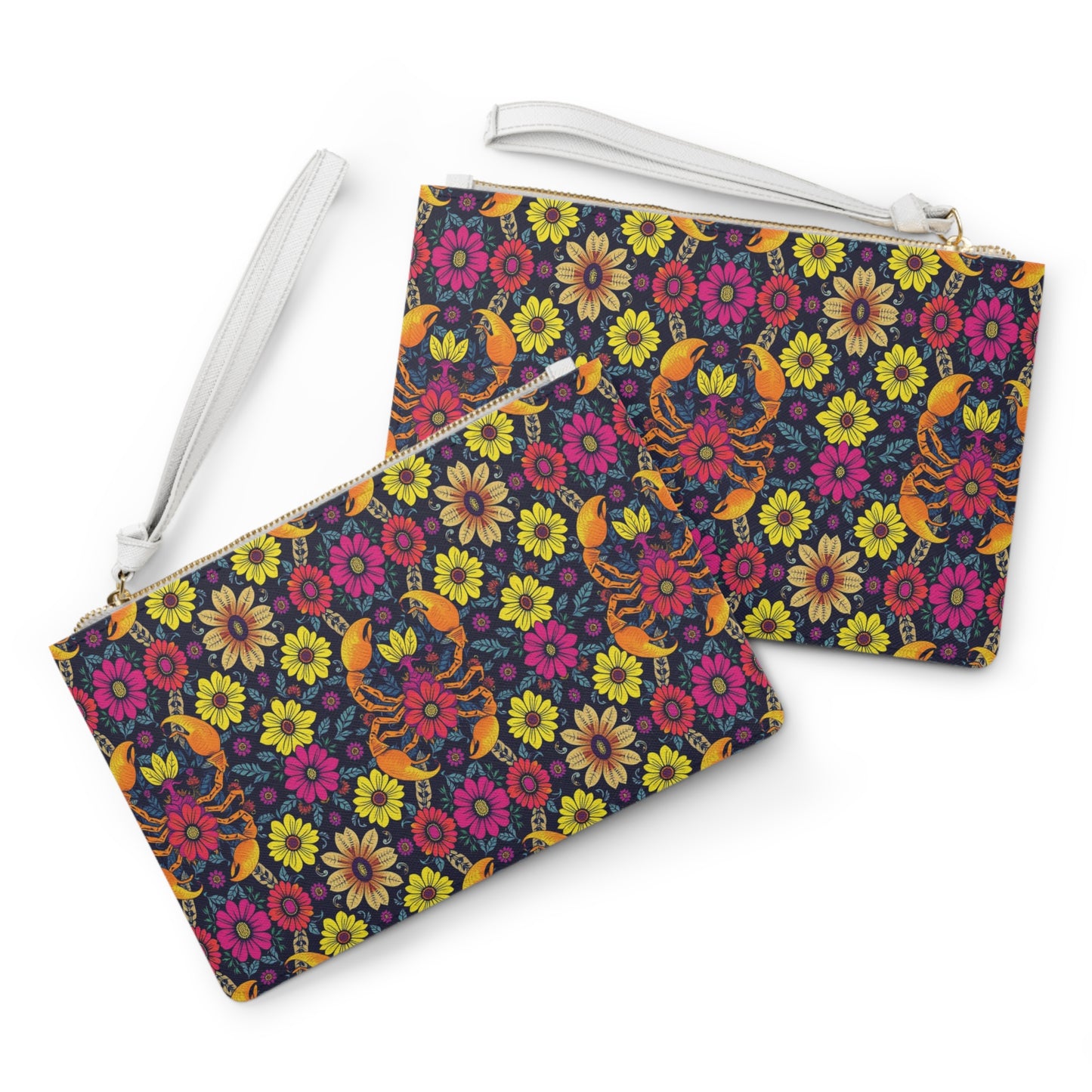 Clutch Bag, Scorpio, Zodiac v3, Flower Pattern